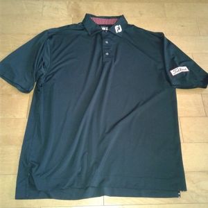 Footjoy Titleist Tour Issued Athletic Fit Black Polo Golf Shirt Men’s Sz Large